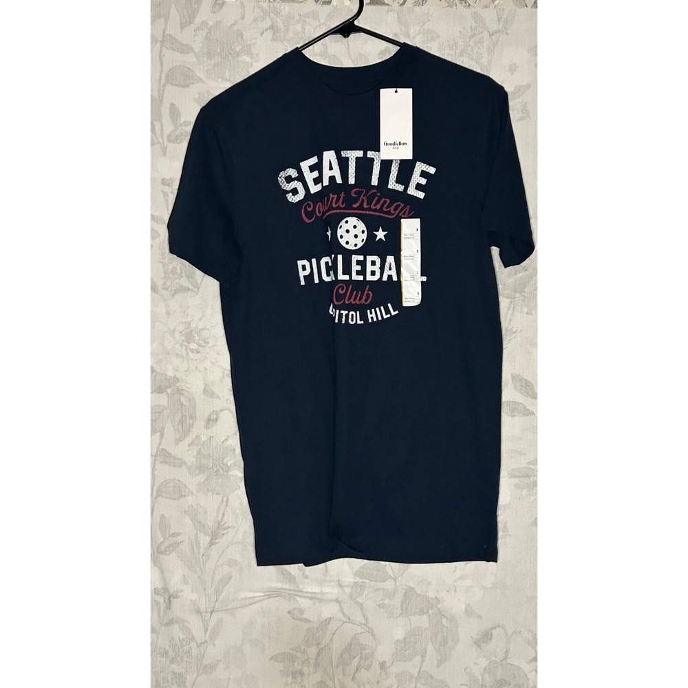Goodfellow Co Seattle Court Kings Pickleball Club Mens Navy T-Shirt Sz S